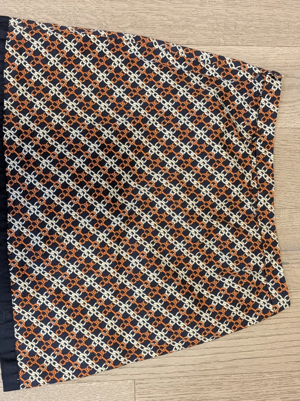 Harold's Navy, Orange and Cream Patterned Mini Skort